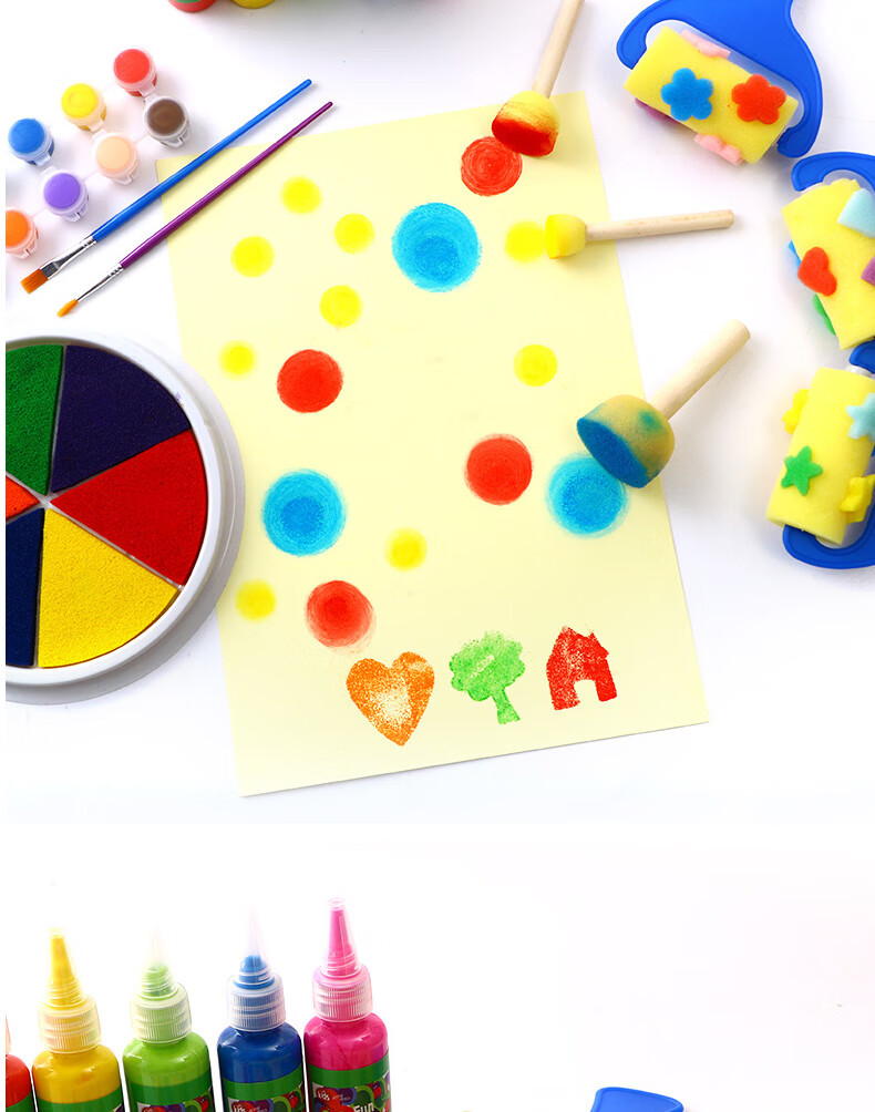 儿童手指手掌画绘画水彩颜料可水洗幼儿园美术涂鸦材料60ml装轻松水洗