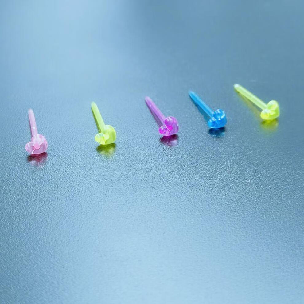 欧因 耳棒防过敏耳棍透明耳堵头养耳洞隐形耳针无菌棒女塑料耳钉 90根