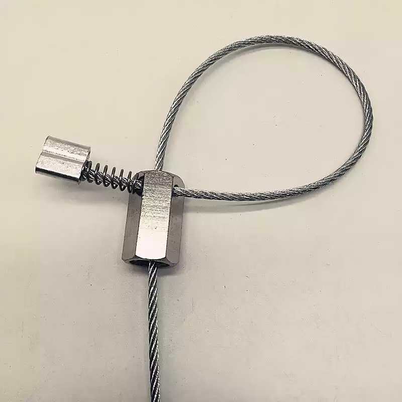 双节套单向锁头不锈钢钢丝套代横式字地套绳套紧固件钢丝绳单向锁头 3