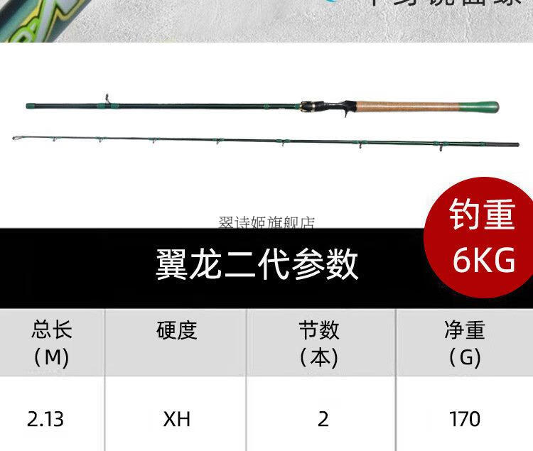 欧斯朗路亚竿雷竿xhh硬调高碳路亚远投雷强马口杆翼龙213米颜色