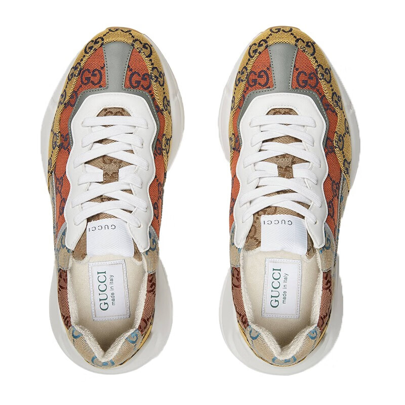 gucci古驰彩色帆布gg系列rhyton女士运动鞋老爹鞋_2uzj0_7064预售_34