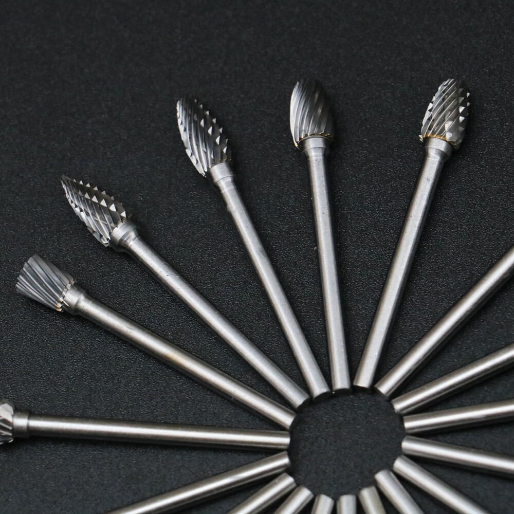 钨钢电钻头木雕根雕打磨头木工雕刻头电动木雕刻工具铣刀头旋转锉3mm