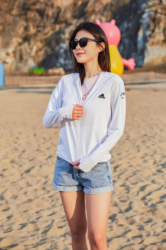 店女款夏透气防晒服轻薄风衣凉感防晒衫防晒衣冰丝速干速干女白m成人