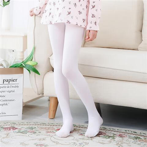 儿童连裤袜秋冬款加厚加绒白色舞蹈袜子女童打底裤女童