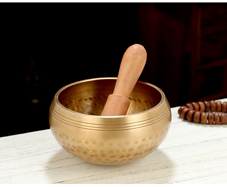 尼泊尔手工佛音钵家用佛音碗瑜伽冥想钵颂钵音疗纯铜钵铜馨钵盂高45cm