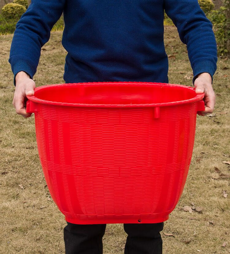 塑料箩筐大号萝兜挑水果担粮食稻谷玉米箩篼家用喜事仿竹编收纳篮