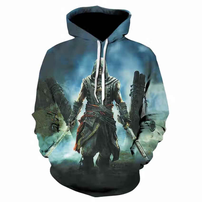 刺客信条衣服全套圣殿骑士团卫衣刺客信条十字军图案衣服3d印花上衣