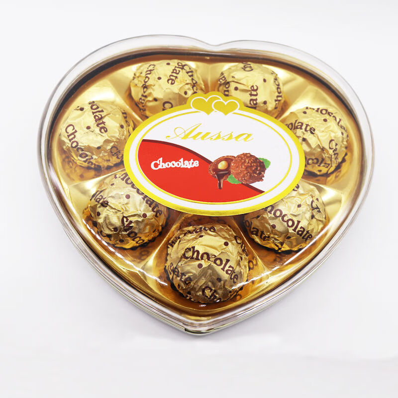 巧克力礼盒金色心形爱心巧克力零食礼盒创意520情人节礼物 3粒装 1盒
