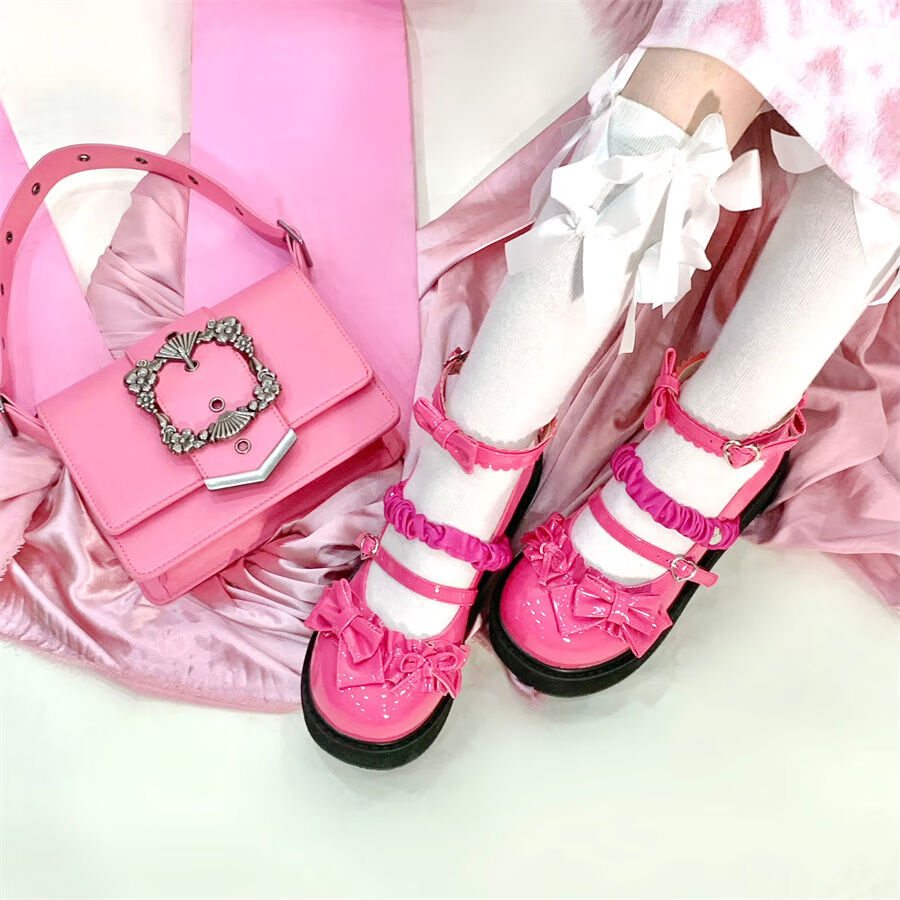 猪腰子鞋洛丽塔鞋学院风jk鞋新款lo鞋甜美lolita鞋子辣妹圆头可爱