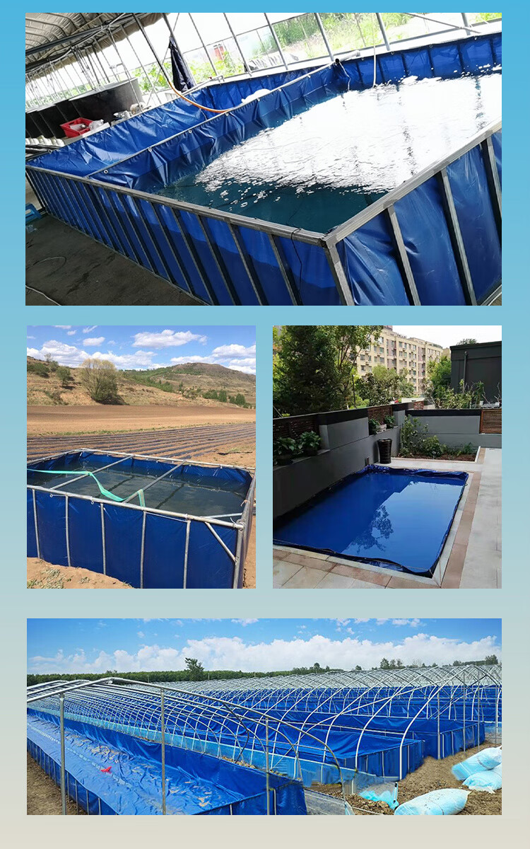 帆布鱼池加厚防水布户外养鱼水池大型养殖水箱锦鲤储水专用刀刮布550g