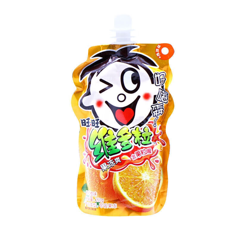 旺旺维多粒150g2袋10袋15袋果冻爽可吸果冻布丁儿童零食菠萝味10袋