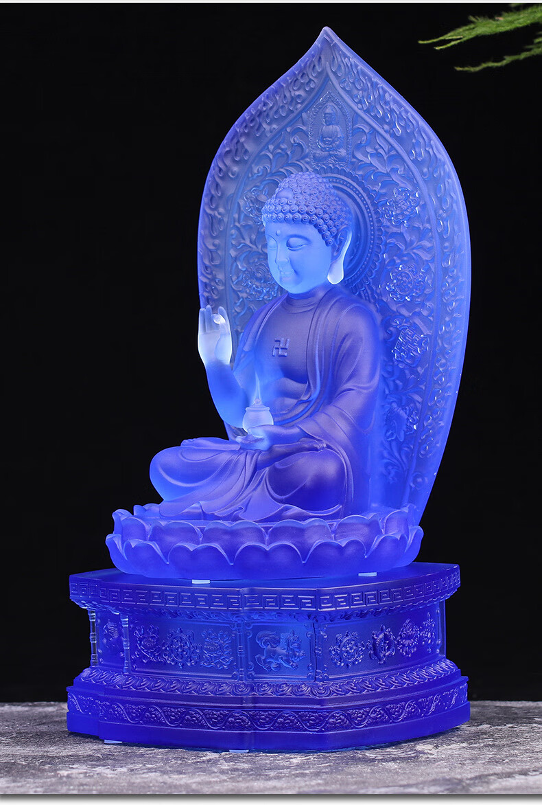 七药师琉璃光如来佛像摆件坛城药师佛寺院居家佛堂桌面供奉摆设寺院