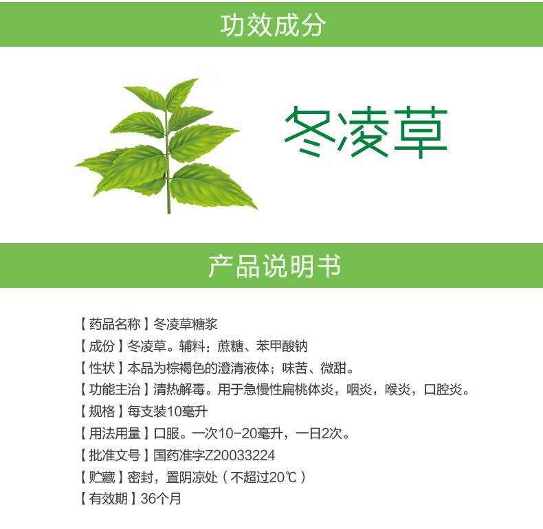 桂龙 冬凌草糖浆 10ml*8支 清热解毒用于急慢性扁桃体炎咽炎喉炎口腔