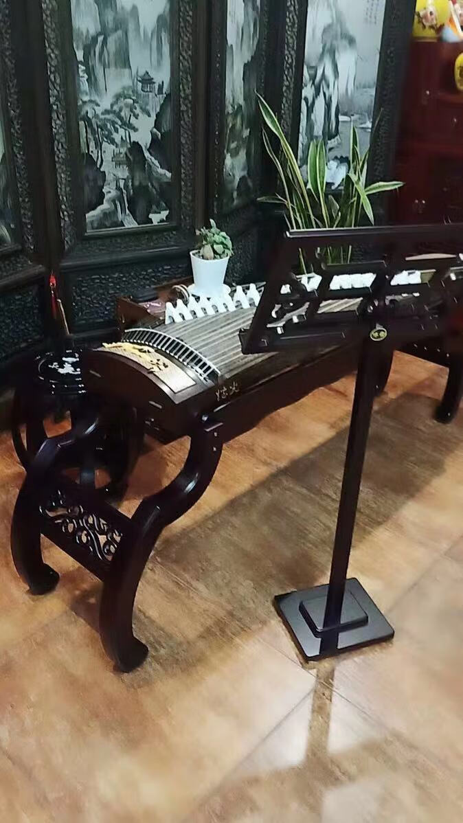 敦煌架子复古仿古琴架压缩实木古筝凳子琴架子腿古筝谱架实木经典琴架