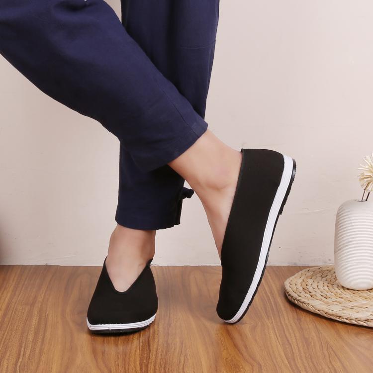 老头鞋加大码男鞋特大号454850码男单鞋圆口元口老人鞋老北京布鞋定制