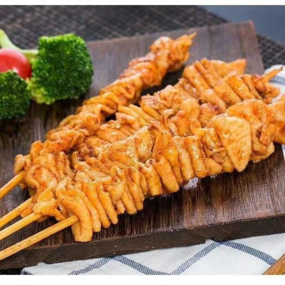 串20串/袋脆皮油炸鸡皮商用冷冻鸡皮大串串串 鸡皮串1袋x20串【图片