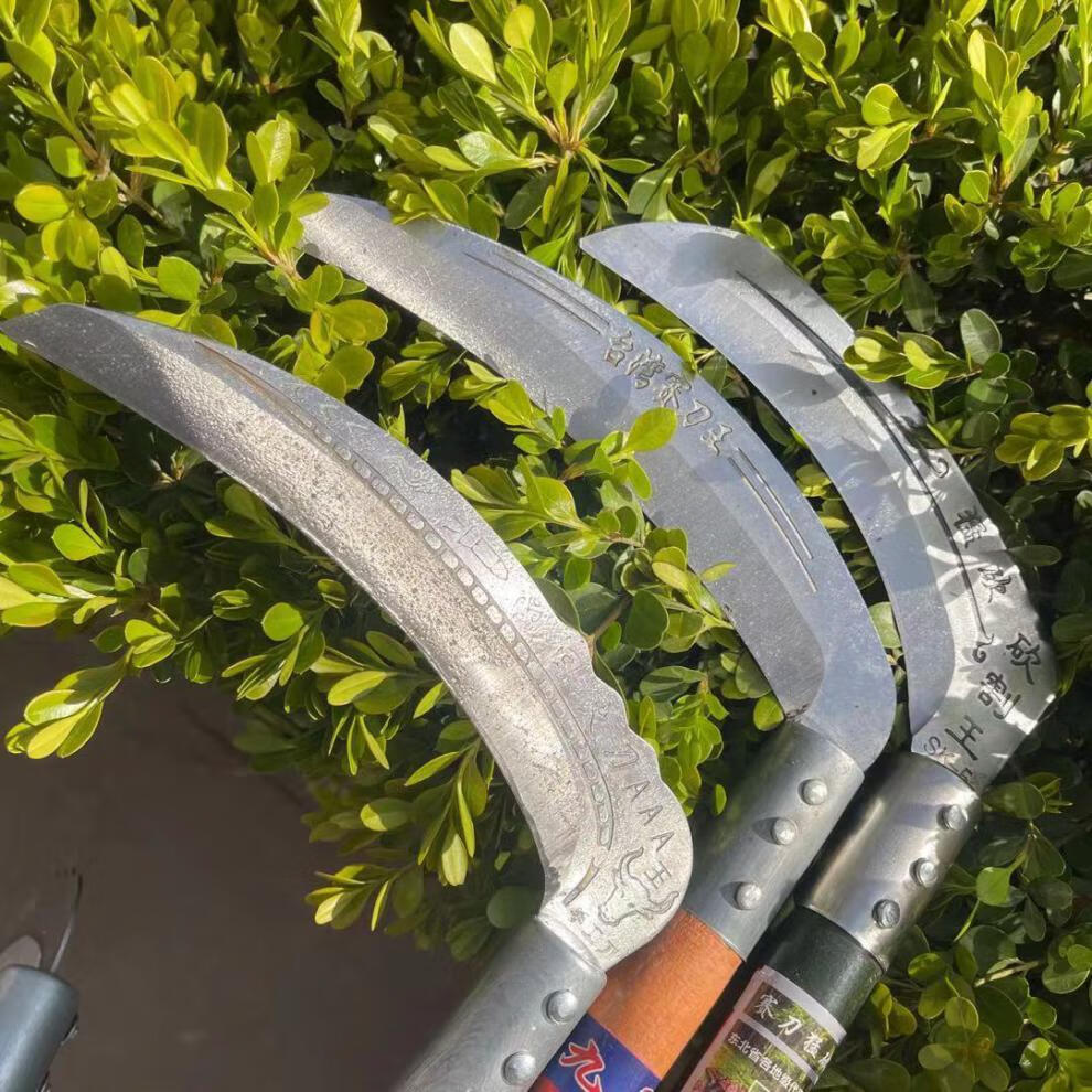 镰刀农用双镰刀长柄割草刀多功能钓鱼户外农用工具收割树柴刀奔新农