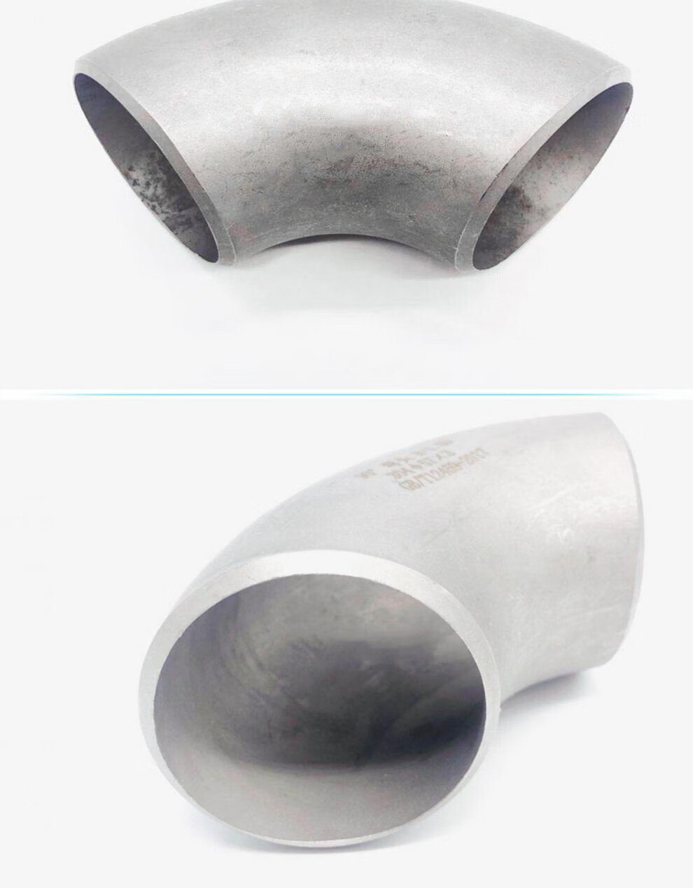 304不锈钢焊接弯头90度直角冲压弯头工业级酸洗无缝负差15d厂标30412