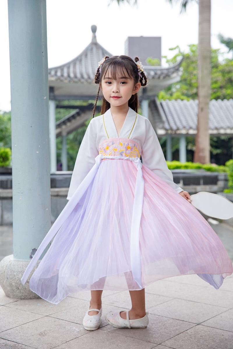 2022春秋季春樱儿童汉服女中国风齐胸襦裙仙气飘逸古风古装日常套装超
