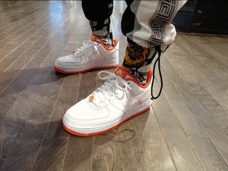 旗舰官方同款 莆田纯原莆原空军一号白橙缝线af1洛克公园学生低帮休闲