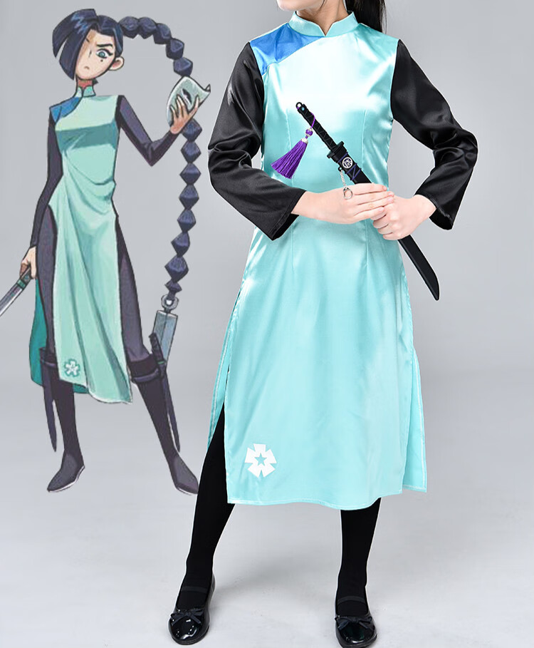 刺客五六七暗影刺客的套装梅花十三cos服儿童旗袍衣服小孩 刺客伍六七