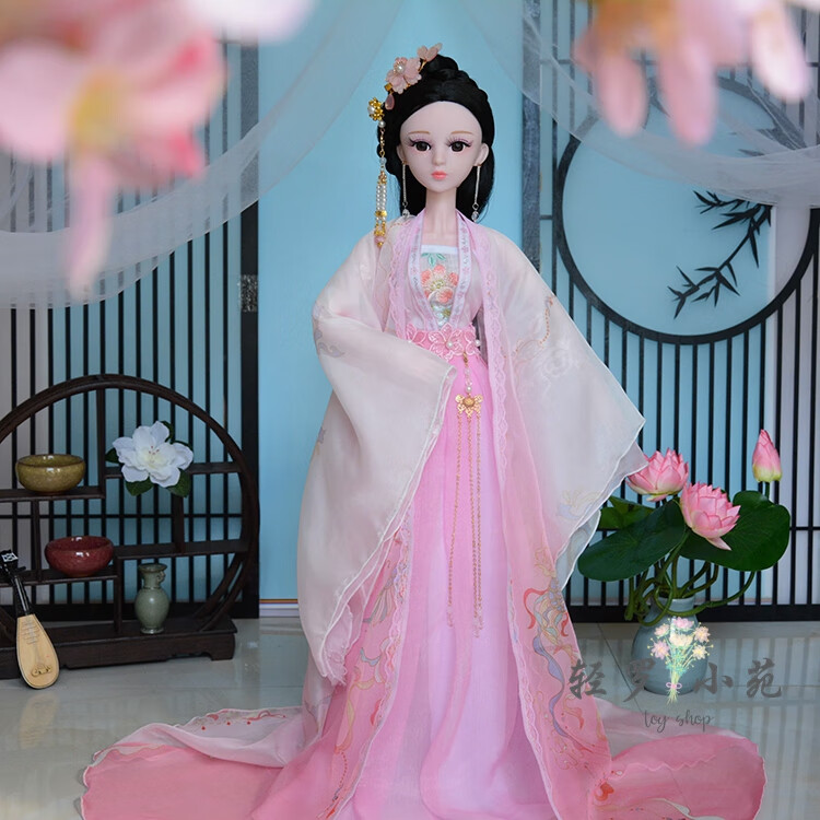 迪美芭比娃娃 60厘米娃娃衣服和鞋子 古风娃娃仿真 古装 手工汉服