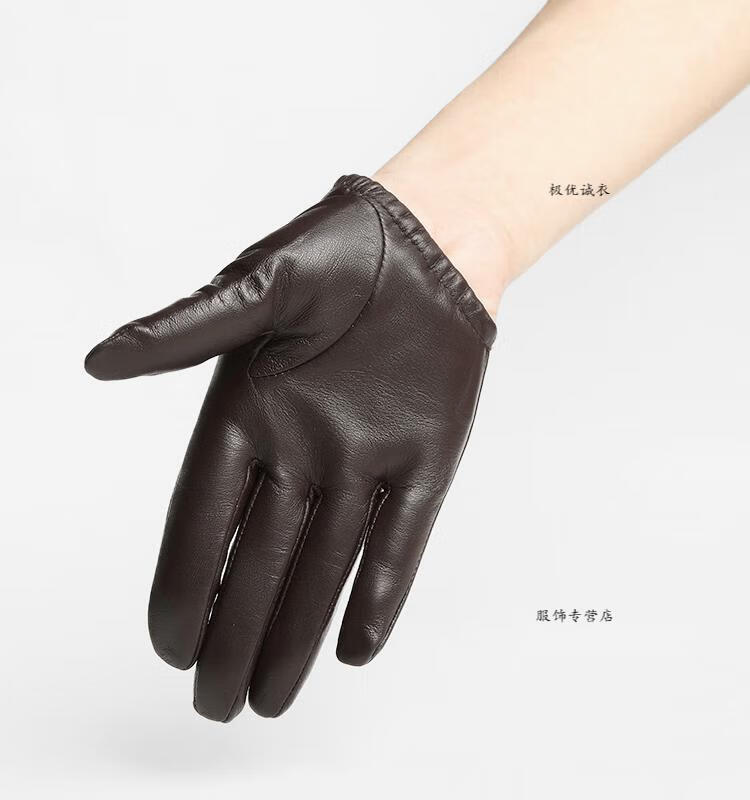 触屏皮手套女士小山羊皮薄款时尚半掌真皮手套表演街舞演出短款琼斯诺