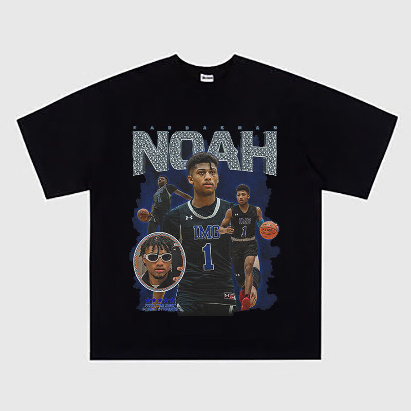 美式潮牌诺阿法拉坎noah人像印花复古圆领篮球短袖t恤男 白色 3xl 160