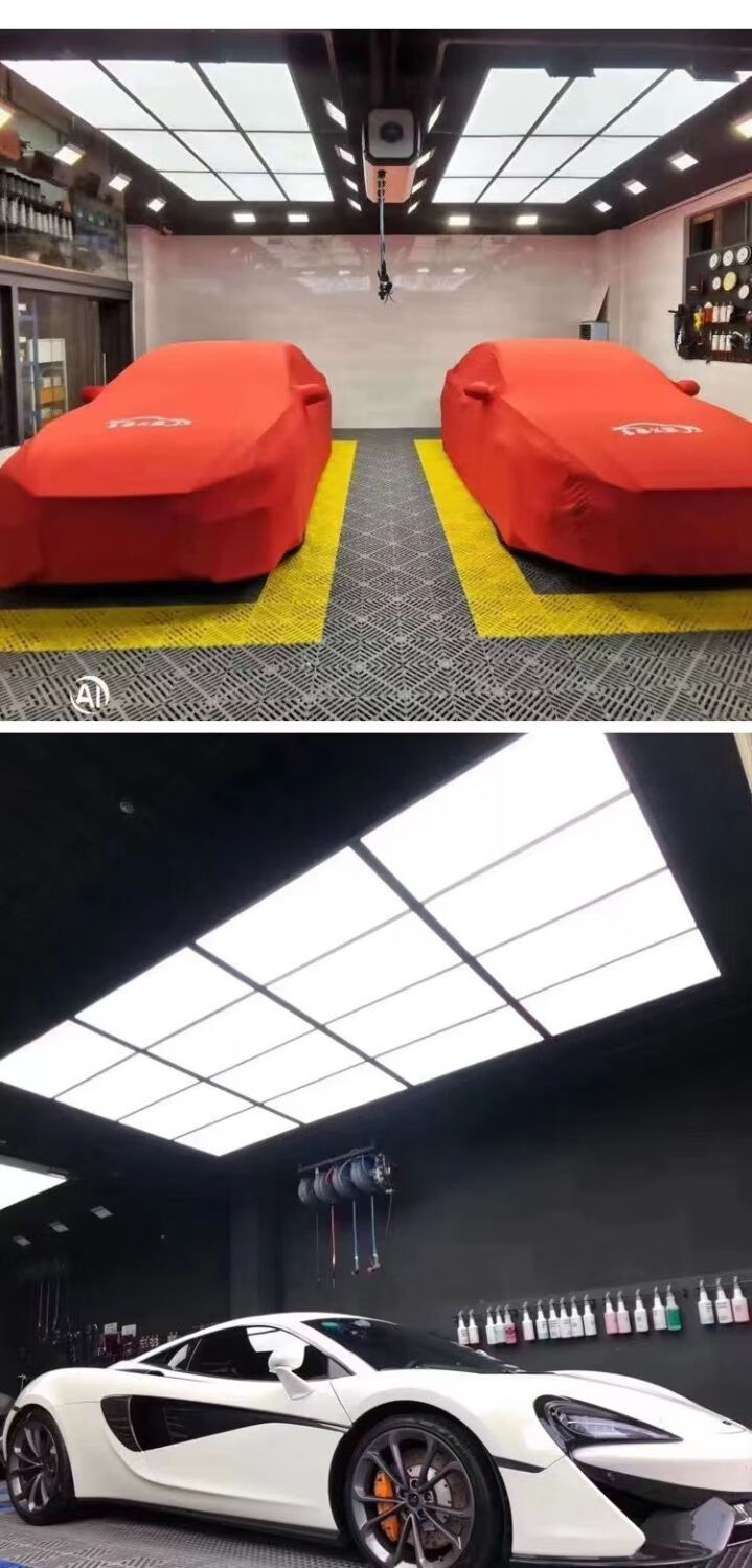 适用于洗车房洗车店汽车美容蜂窝无尘间贴膜间工位灯洗车间专用灯吊顶