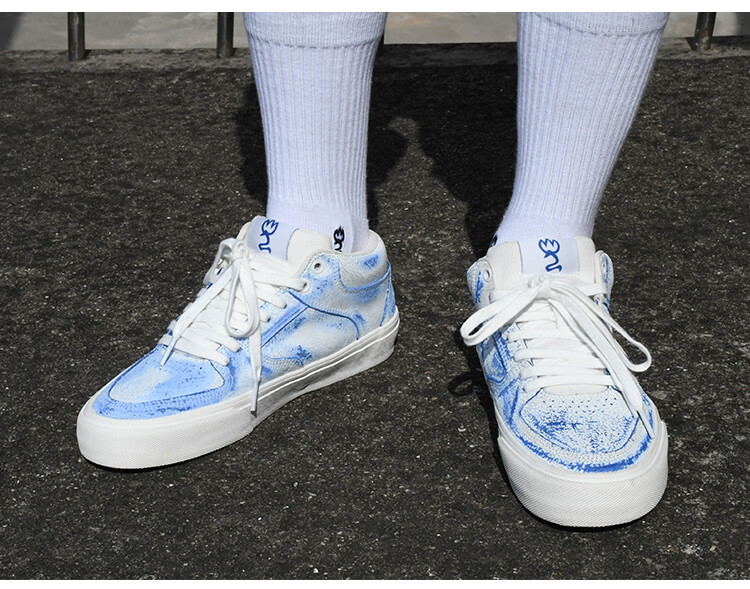 极客路滑板鞋 极路客滑板鞋国产男女学生耐磨减震翻反毛皮中高帮bmx