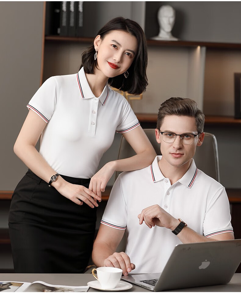 刺绣企业团体工衣订制男女短袖文化衫广告衫办公室文员厂服t恤皮粉s