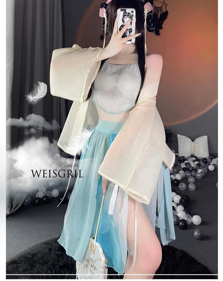 古风汉服性感睡衣纯欲式肚兜透明情器套装旗袍装制服诱惑器情趣内衣