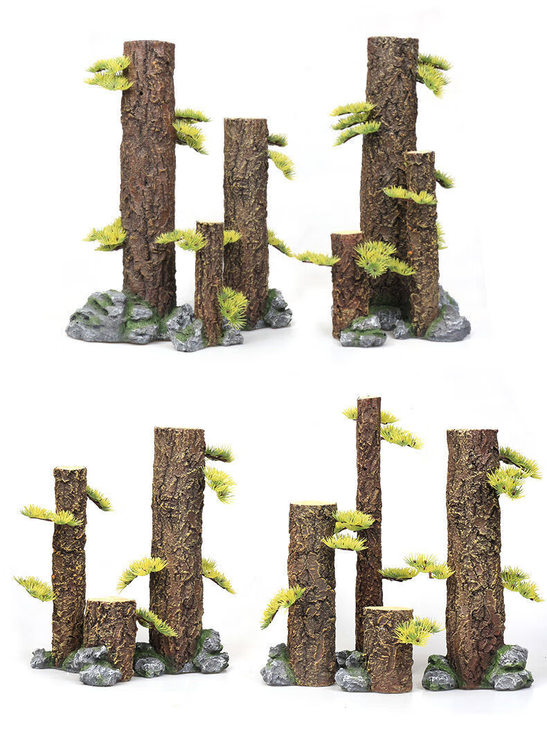 仿真树干直条沉木水草缸水陆缸雨林造景树皮杜鹃根香槟树桩森林景tj