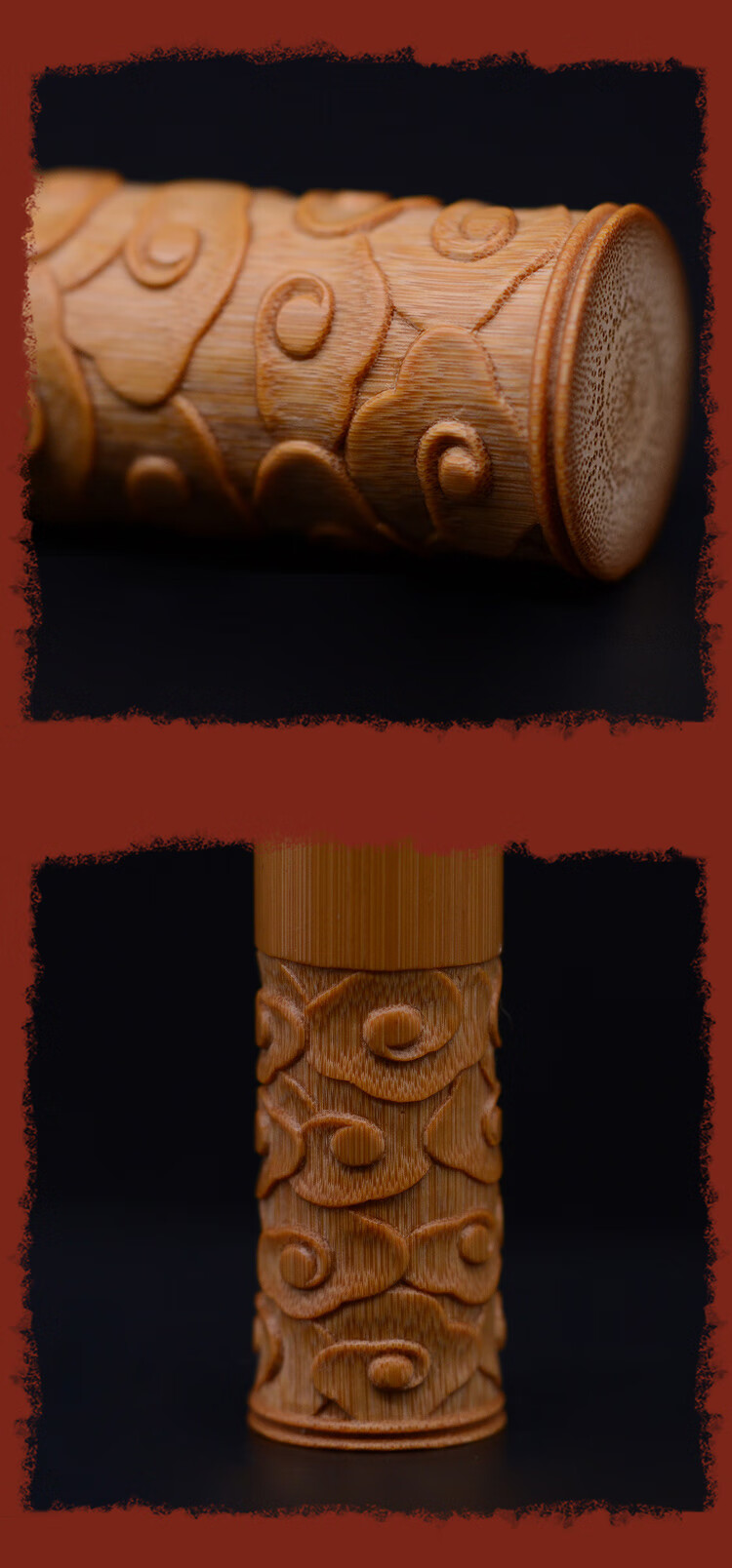 2022新款名家雕刻实心东阳名家张念超本工雕刻实心竹金箍棒老玉竹定海