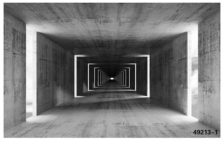 伊尔雅工业风5d简约水泥墙壁纸客厅3d立体视觉延伸空间壁画工作室餐厅