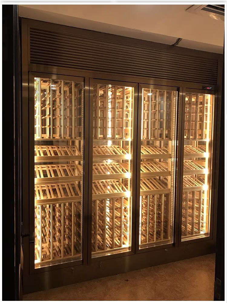 白酒柜恒温佛山不锈钢恒温酒柜红酒柜白酒柜现代轻奢别墅酒窖玻璃展示