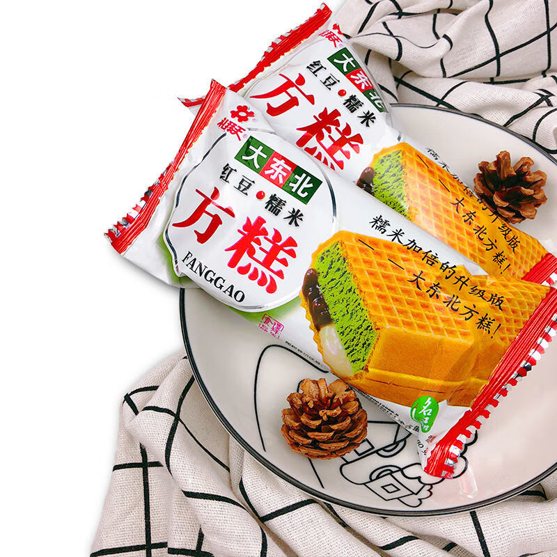 30支礼拜天方糕冷饮大东北方糕红豆草莓香芋味糯米威化夹心冰淇淋