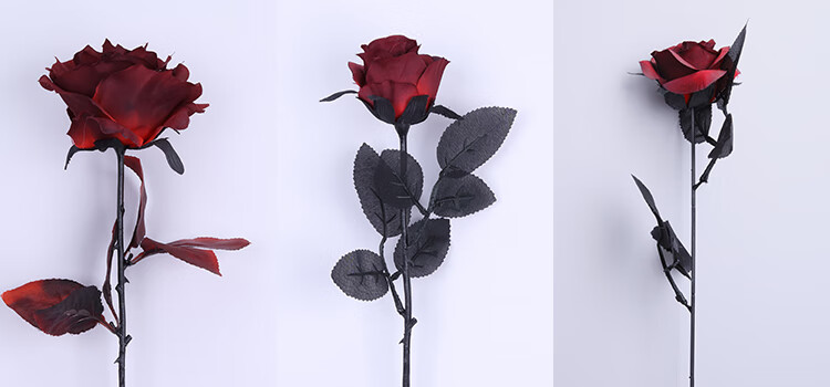 宸轩宝 黑色仿真玫瑰花 黑暗jk写真拍照摄影道具 哥特黑玫瑰假花花束