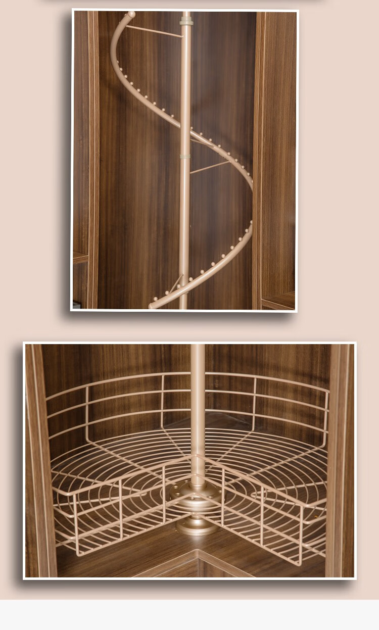 衣帽间多功能旋转衣架衣柜转角挂裤架拐角挂衣杆三层衣物篮置物架两层