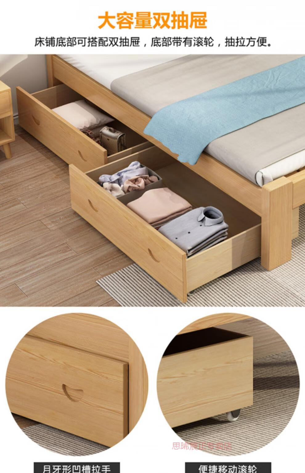 加高高脚床 加高床离地高老式高脚床 经济型双人床主卧一米五的2022