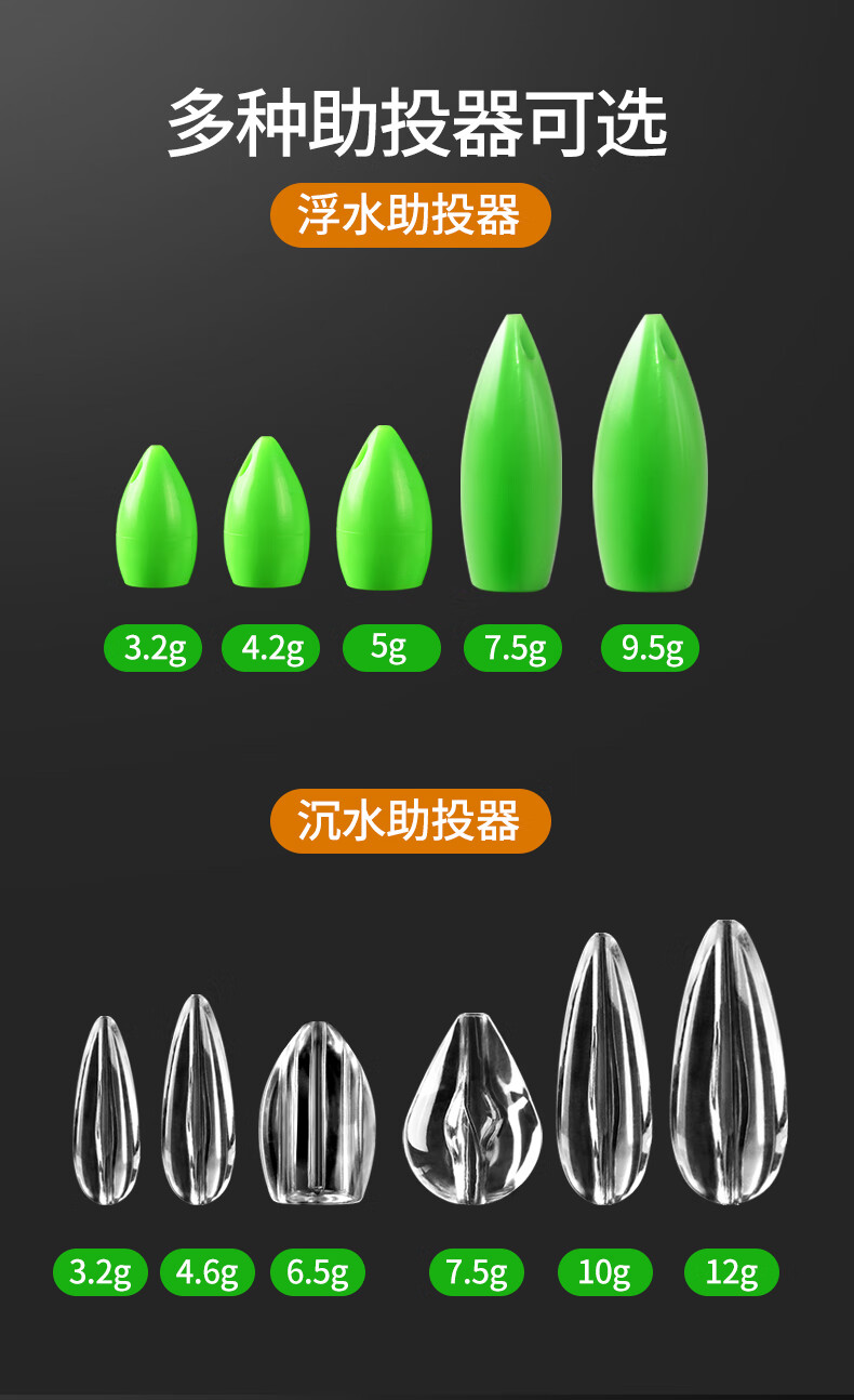 【京品优选】新款助投器缓沉沉水路亚浮水助投器改装版远投缓沉水别针