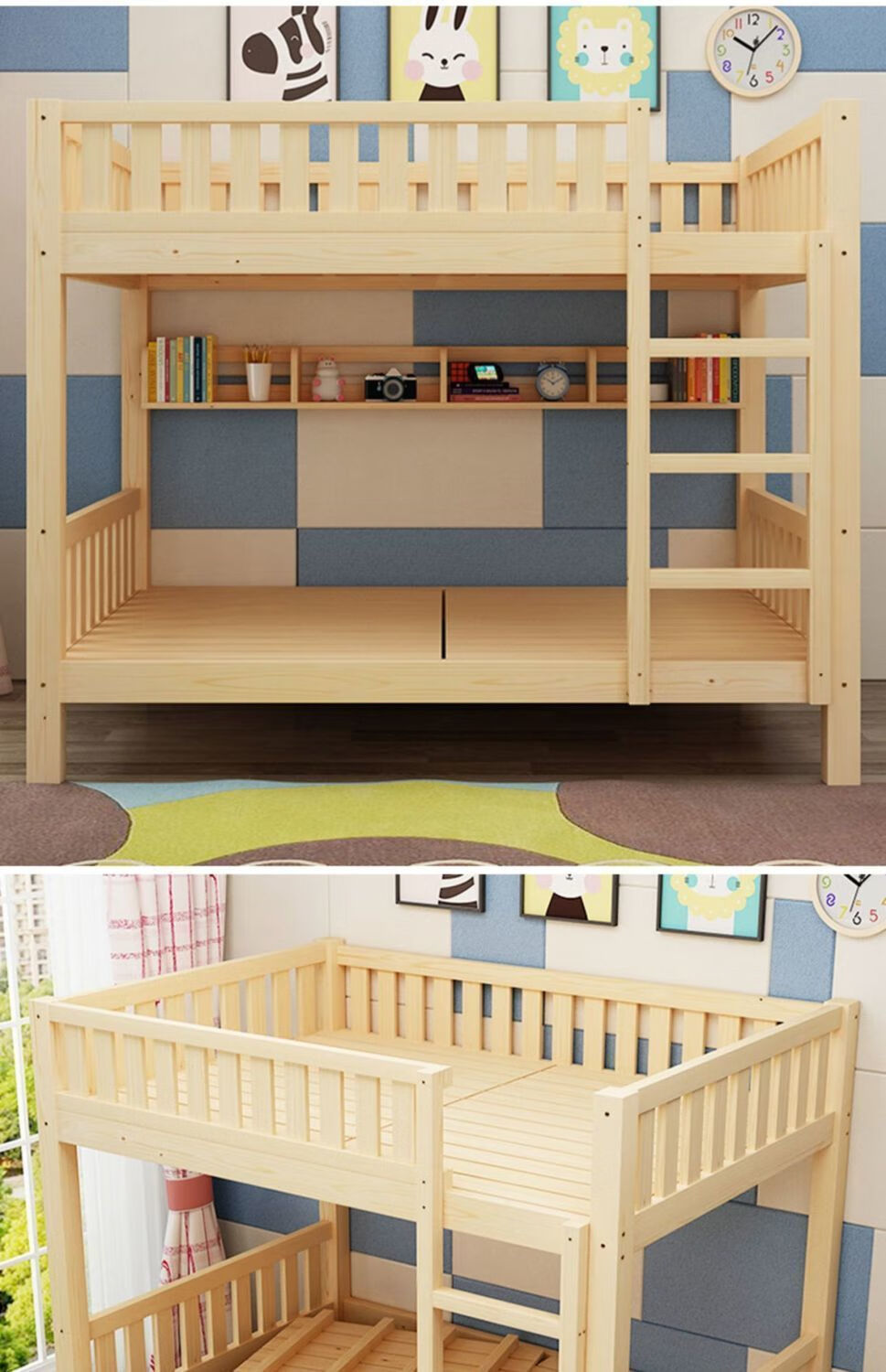 霆派上下床双层床两层全实木高低床大人成年宿舍上下铺木床国标实木