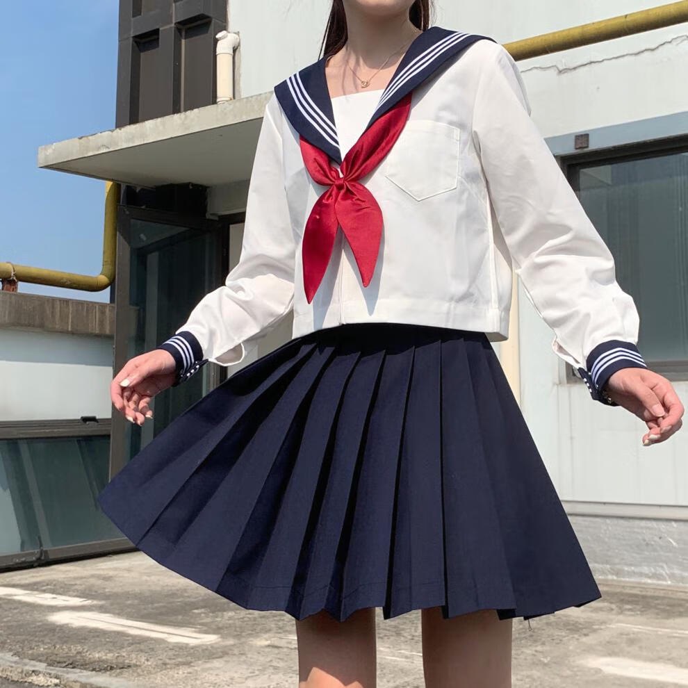 水手服女学生装jk制服裙正版基础款女日本学生校服海军风长短袖套装