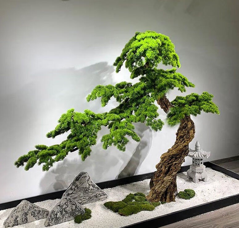 【精选】仿真迎客松松树罗汉松假松树造型仿真树假树装饰楼梯商场装饰
