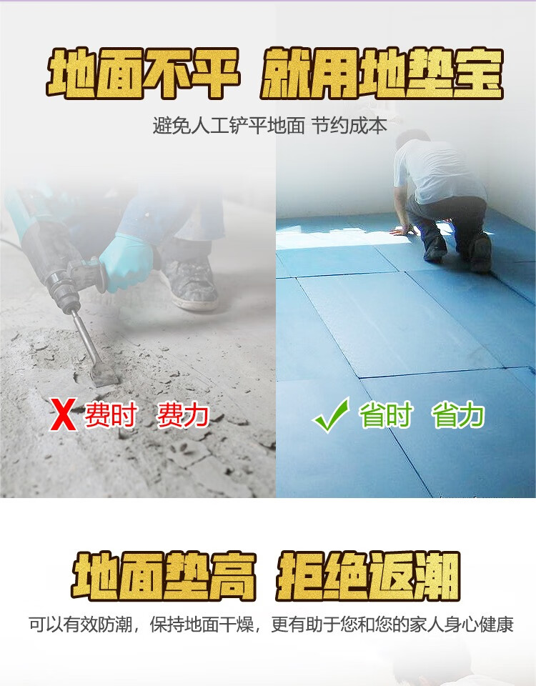 乾易园艺木地板地垫宝强化复合地板铺垫铺垫宝地面找平挤塑板50cm