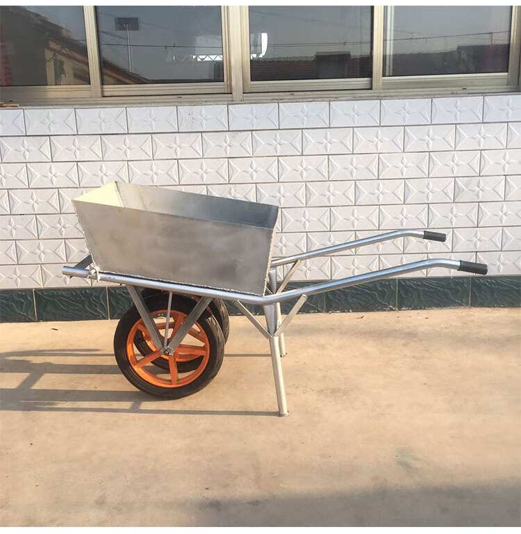 阔耐定做加厚农用手推搬运车双轮手推车建筑家用平板果园拉货翻斗车