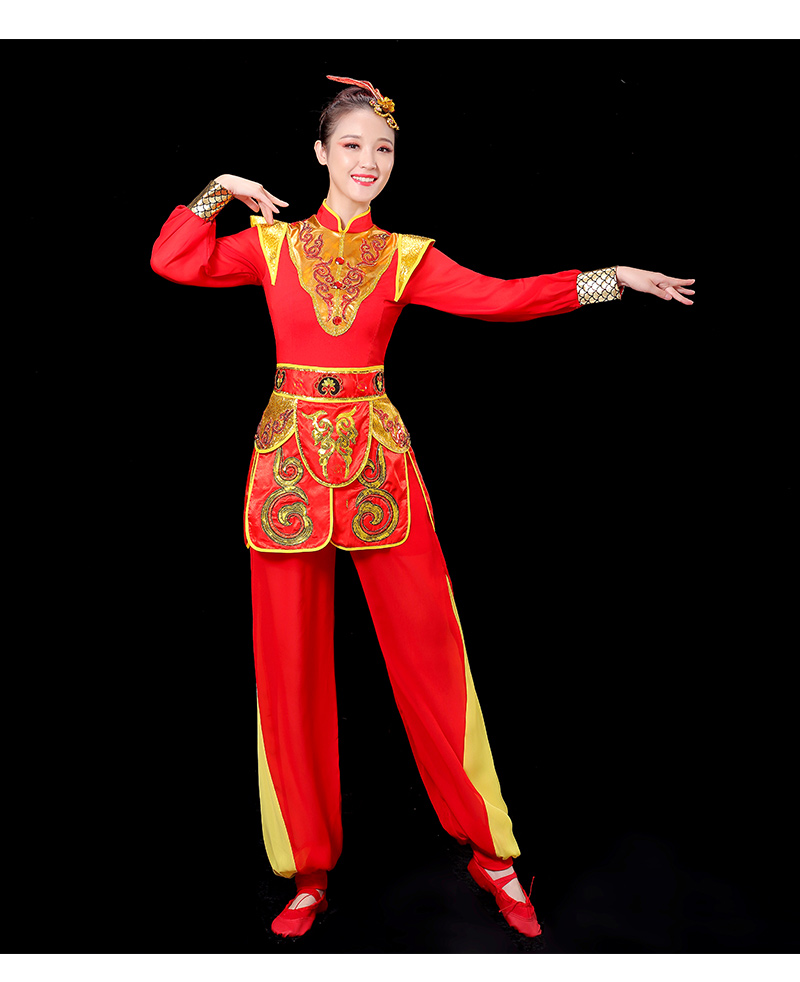 夏天威风锣鼓服装新款锣鼓队服喜庆中老年打腰鼓服装开场舞水鼓战鼓