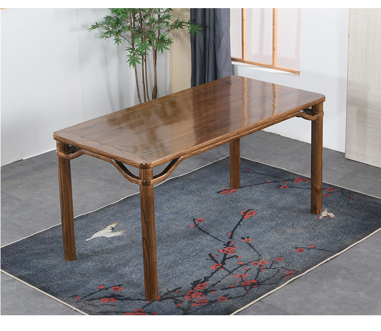 中式毛笔书法桌实木书画桌绘画书桌榆木仿古画案简约练字写字台 1.