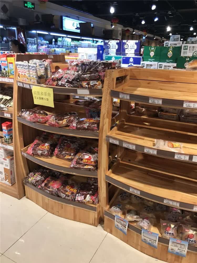 面包展示柜钢木实木面包展示架双面中岛封闭多层铁艺超市面包货架子