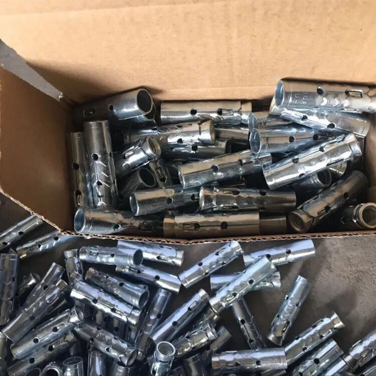 鱼鳞拉爆内爆一体膨胀套连体拉爆头顶爆吊顶膨胀螺丝三件套m12100个